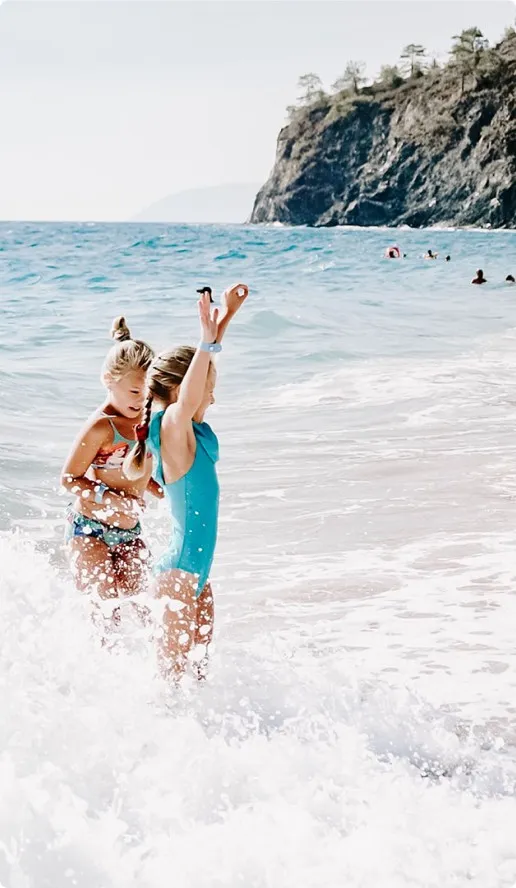Kids enjoying the beach