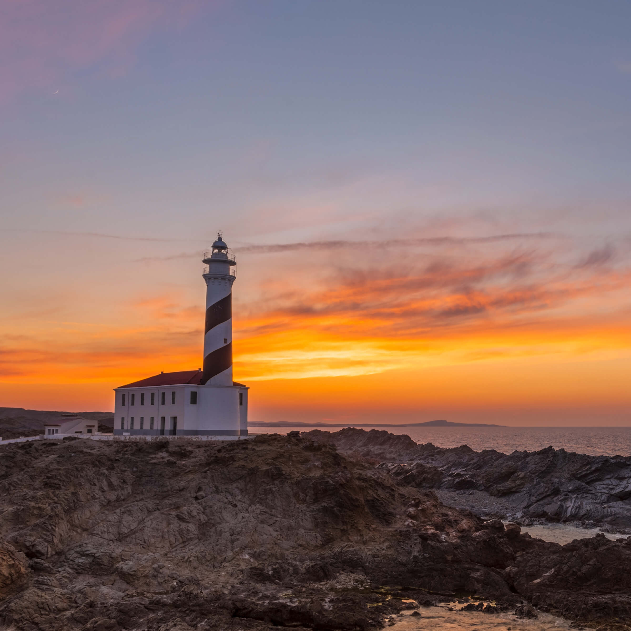 Tenerife lighthouse at sunset